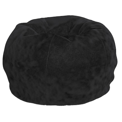 Flash Furniture Dillon Furry Refillable Bean Bag Chair, Black (DGBEANSMFURBK)