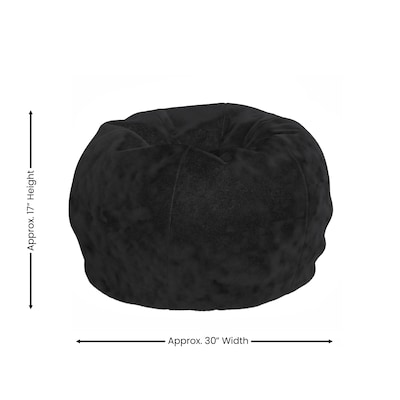 Flash Furniture Dillon Furry Refillable Bean Bag Chair, Black (DGBEANSMFURBK)