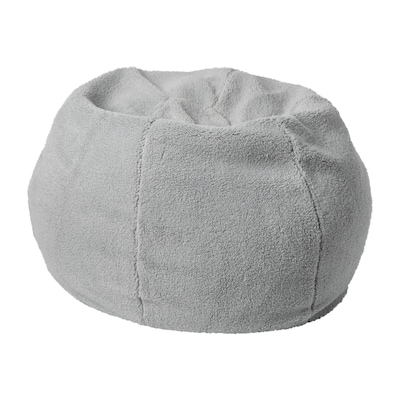 Flash Furniture Dillon Faux Sherpa Refillable Bean Bag Chair, Gray (DGBEANSMSHRPGY)