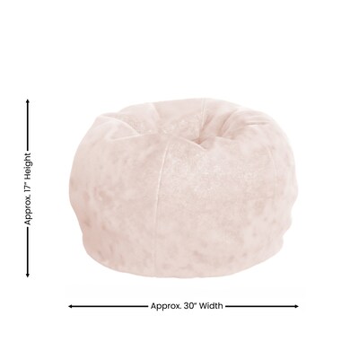 Flash Furniture Dillon Furry Refillable Bean Bag Chair, Blush (DGBEANSMFURBLS)