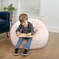 Flash Furniture Dillon Furry Refillable Bean Bag Chair, Blush (DGBEANSMFURBLS)