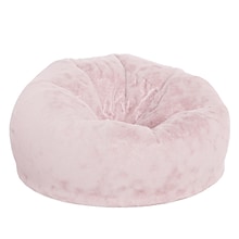 Flash Furniture Duncan Furry Oversized Refillable Bean Bag Chair, Blush (DGBEANLGFURBLS)