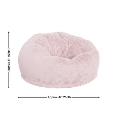 Flash Furniture Duncan Furry Oversized Refillable Bean Bag Chair, Blush (DGBEANLGFURBLS)