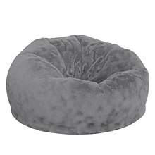 Flash Furniture Duncan Furry Oversized Refillable Bean Bag Chair, Gray (DGBEANLGFURGY)