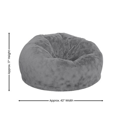 Flash Furniture Duncan Furry Oversized Refillable Bean Bag Chair, Gray (DGBEANLGFURGY)