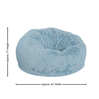 Flash Furniture Duncan Furry Oversized Refillable Bean Bag Chair, Teal (DGBEANLGFURTL)