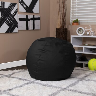 Flash Furniture Dillon Fabric Refillable Bean Bag Chair, Solid Black (DGBEANSMSLDBK)