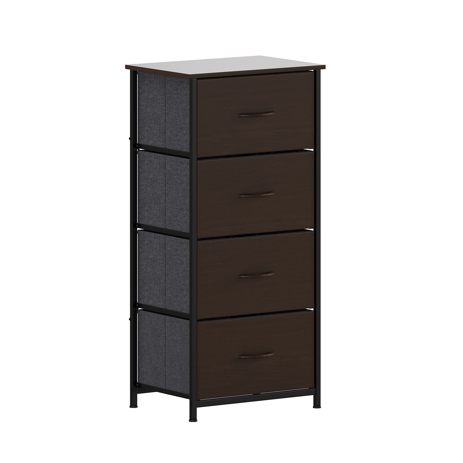 Flash Furniture Harris 4 Drawers Storage Dresser, Black/Brown (WX5L203MDFBKBR)