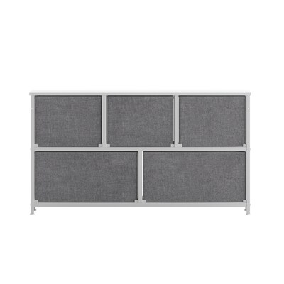 Flash Furniture Harris 5 Drawers Storage Dresser, White (WX5L206WWGR)