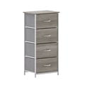 Flash Furniture Harris 4 Drawers Storage Dresser with Engineered Wood Drawers, White/Light Natural (