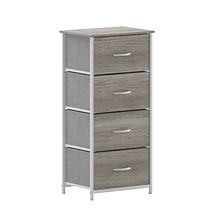 Flash Furniture Harris 4 Drawers Storage Dresser with Engineered Wood Drawers, White/Light Natural (