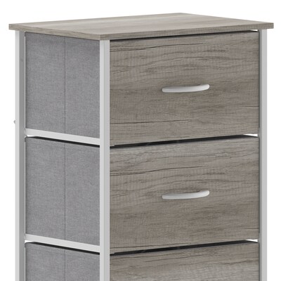 Flash Furniture Harris 4 Drawers Storage Dresser with Engineered Wood Drawers, White/Light Natural (WX5L203MDFWTLNT)