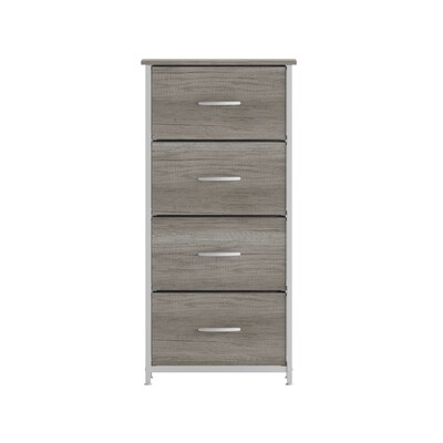 Flash Furniture Harris 4 Drawers Storage Dresser with Engineered Wood Drawers, White/Light Natural (WX5L203MDFWTLNT)