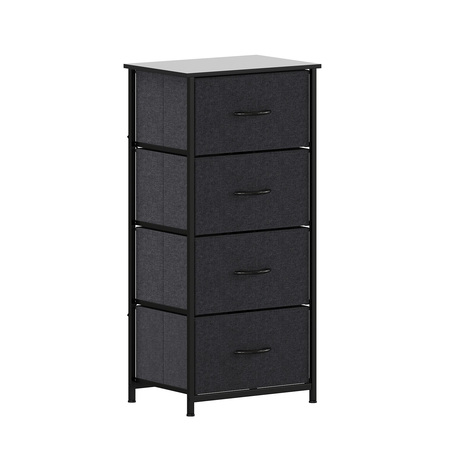 Flash Furniture Harris 4 Drawers Storage Dresser with Fabric Drawers,  Black (WX5L203LWBKBK)