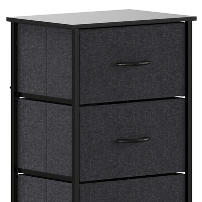 Flash Furniture Harris 4 Drawers Storage Dresser with Fabric Drawers,  Black (WX5L203LWBKBK)