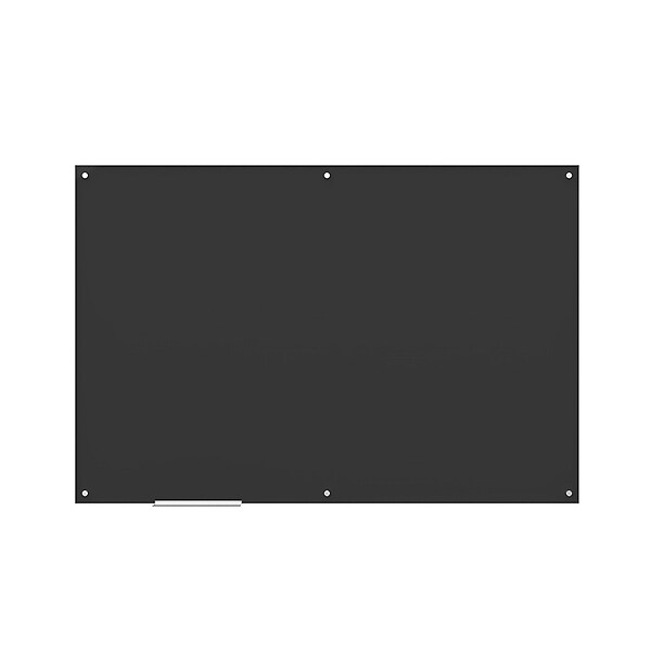 U Brands Glass Dry Erase Board, 70 x 47, Black Surface, Frameless (173U00-01)