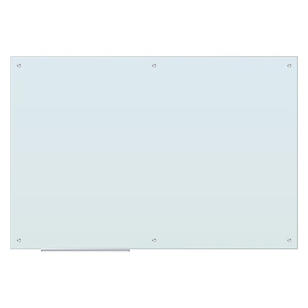 U Brands Magnetic Glass Dry Erase Board, 70 x 47, White Frosted Surface, Frameless (2301U00-01)