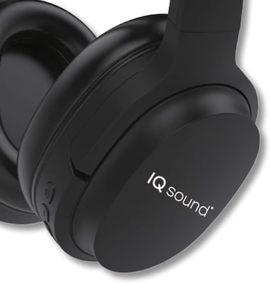 IQ Sound Wireless Noise Canceling Over-Ear Headphones, Bluetooth, Black (IQ-141ANC)