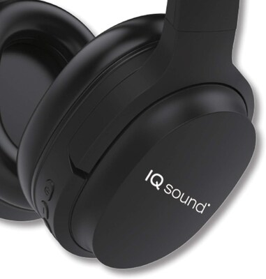 IQ Sound Wireless Noise Canceling Over-Ear Headphones, Bluetooth, Black (IQ-141ANC)