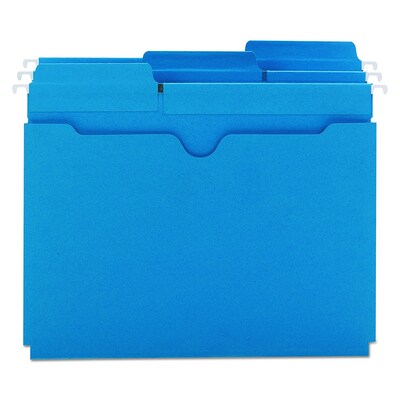 Smead FasTab Recycled Hanging File Jacket, 3-Tab Tab, Letter Size, Sky Blue, 25/Box (64200)