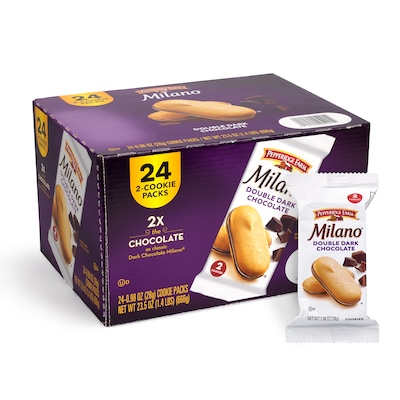 Pepperidge Farm Double Dark Chocolate Milano Cookies, 0.98 oz, 24/Pack (220-02248)