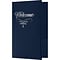 LUX Welcome Folders Standard Two Pockets, Dark Blue Linen/Silver Foil Flourish, 50/Pack (DDBLU100-FS