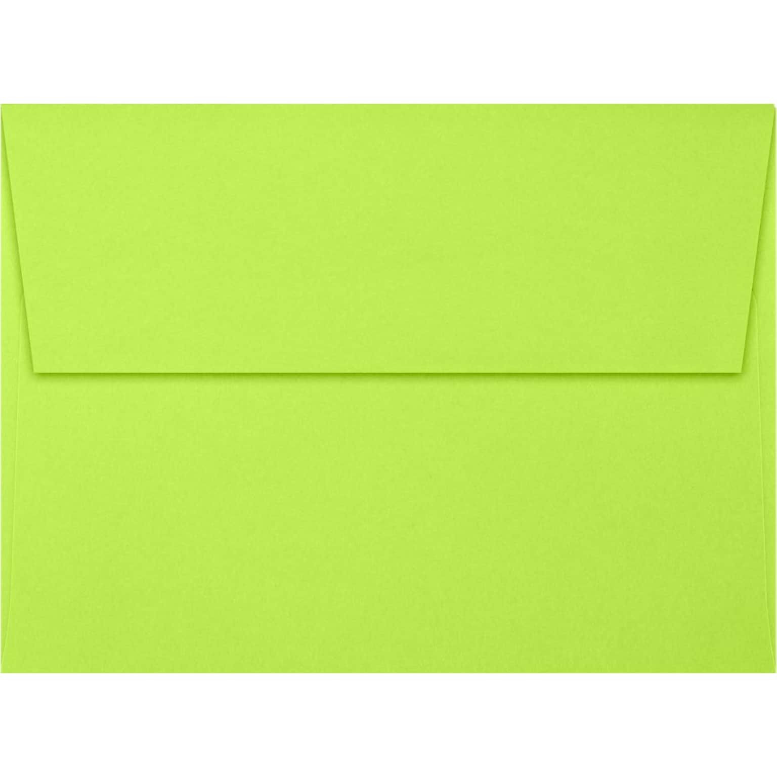 LUX A2 Invitation Envelopes (4 3/8 x 5 3/4) 50/Pack, Electric Green (4870-ULIM-50)