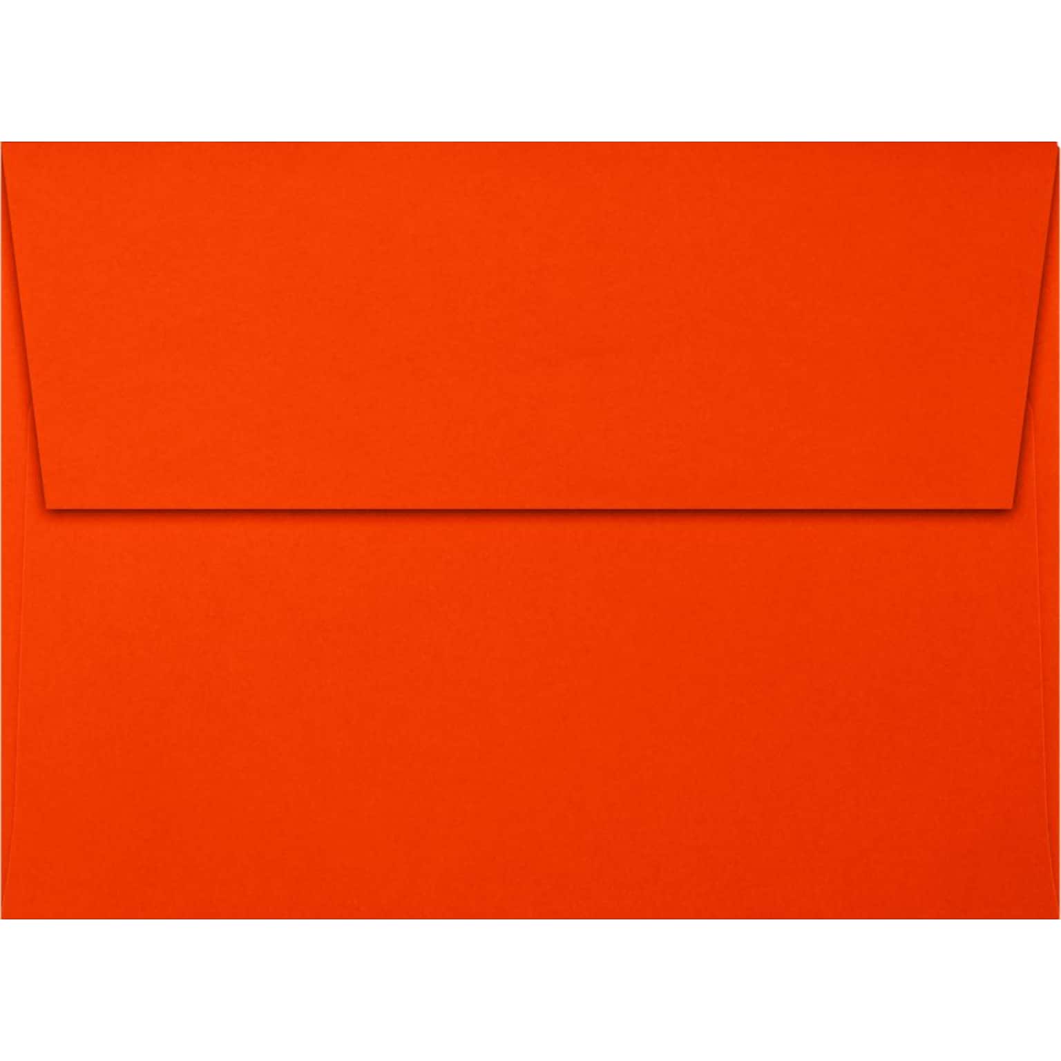 LUX A7 Invitation Envelopes (5 1/4 x 7 1/4) 500/Pack, Neon Red-Orange (4880-ORA-500)