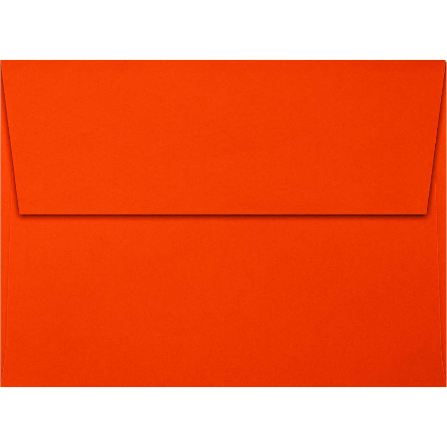 LUX A6 Invitation Envelopes (4 3/4 x 6 1/2) 250/Pack, Neon Red-Orange (4875-ORA-250)