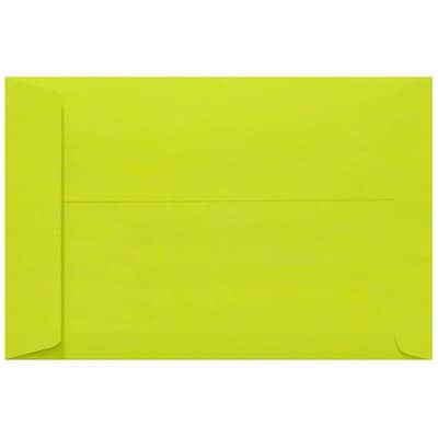 JAM Paper 10 x 13 Open End Envelopes, Wasabi Green, 250/Pack (4897-L22-250)