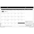 AT-A-GLANCE® Compact Desk Pad, 12 Months, January Start, 17 3/4 x 10 7/8, Black and White (SK14-00-19)