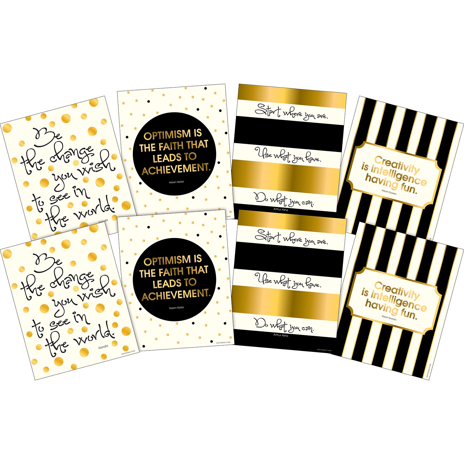 Barker Creek 8 x 10 Creativity, Intelligence and Optimism Posters, 8/Set (4177)
