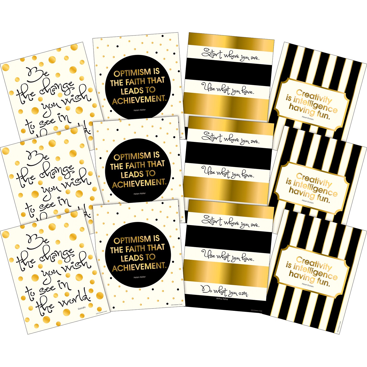 Barker Creek 8 x 10 Creativity, Intelligence and Optimism Posters, 12/Set (4192)