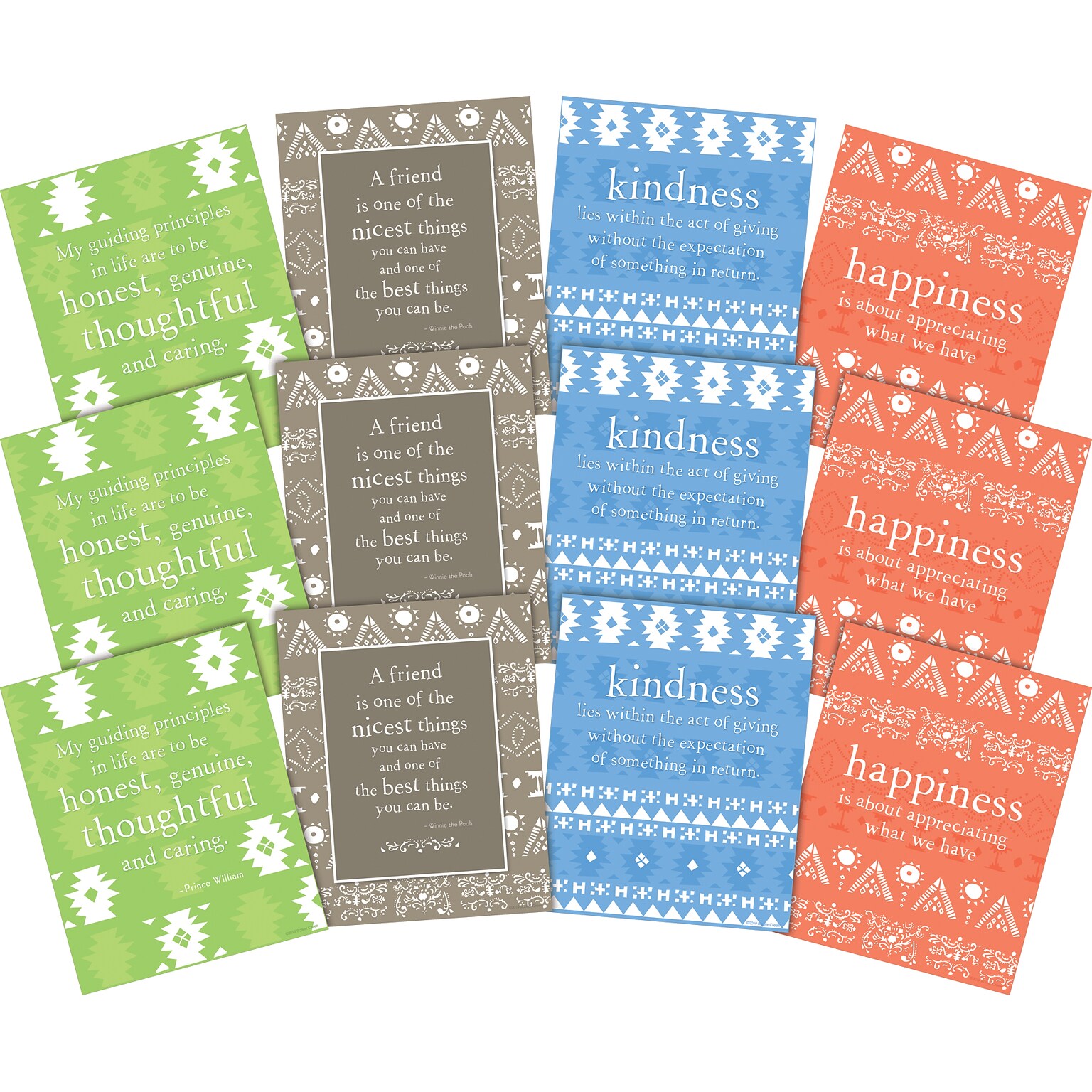 Barker Creek 8 x 10 Kindness & Happiness Posters, 12/Set (4195)