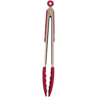 Starfrit Stainless Steel and Red Silicone 12 Tongs (093291-006-0000)