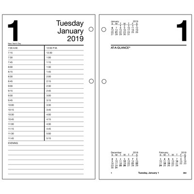 2019 AT-A-GLANCE® Daily Loose-Leaf Desk Calendar Refill, 12 Months, January Start, 4 1/2 x 8 (E210-50-19)