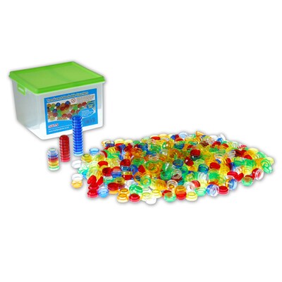 Learning Advantage TickiT Plastic Translucent Stackable Counters. Assorted Colors, 500/Set (CTU9246)