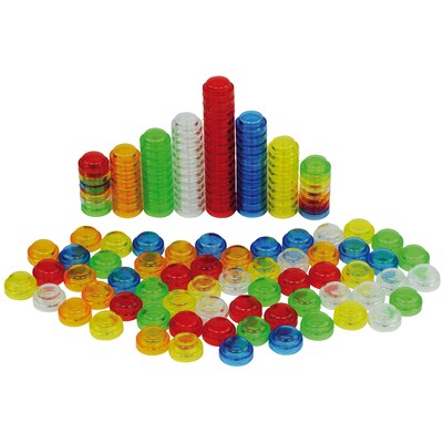 Learning Advantage TickiT Plastic Translucent Stackable Counters. Assorted Colors, 500/Set (CTU9246)