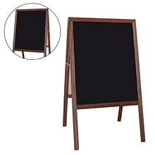 Flipside 2 Sided Black Dry Erase Board, Stained Wood, 24W x 42H (FLP31310)
