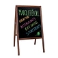 Flipside 2 Sided Black Dry Erase Board, Stained Wood, 24"W x 42"H (FLP31310)