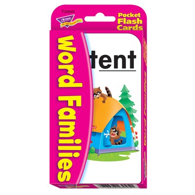 Word Families Pocket Flash Cards for Grades 1-4, Pack of 56 Cards (T-23045)