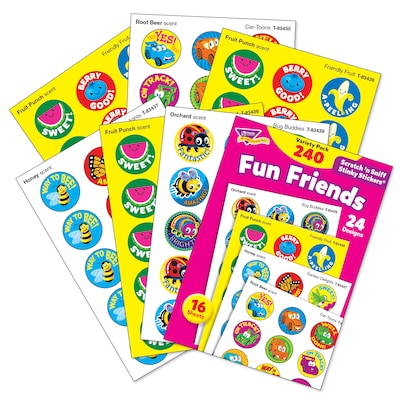 TREND® Fun Friends Stinky Stickers® Variety Pack, 240 Count (T-83917)