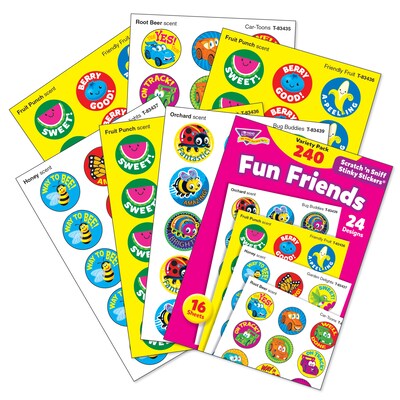 TREND® Fun Friends Stinky Stickers® Variety Pack, 240 Count (T-83917)