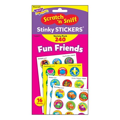 TREND® Fun Friends Stinky Stickers® Variety Pack, 240 Count (T-83917)