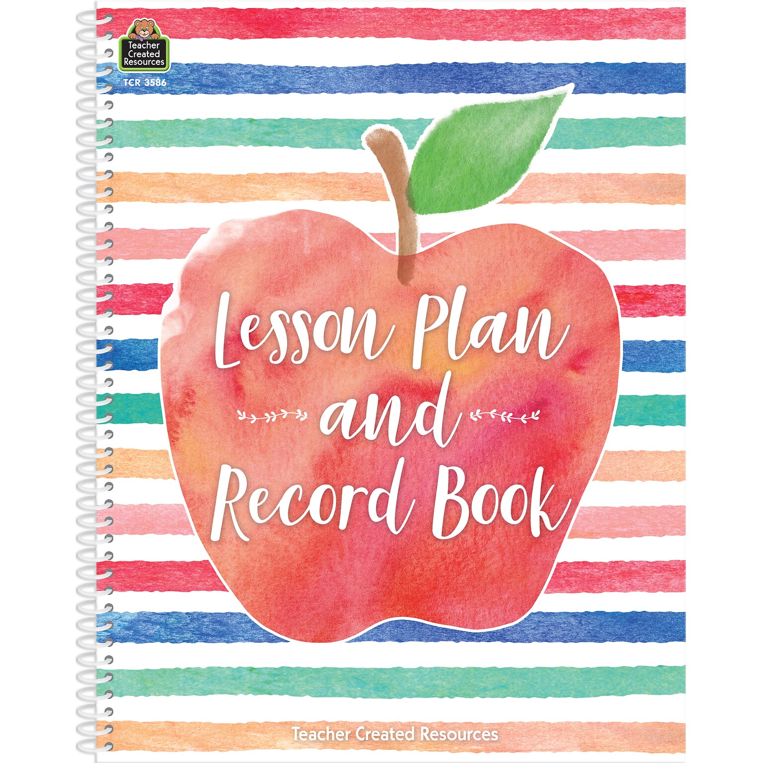 Teacher Created Resources Watercolor Lesson Plan and Record Book, 160 Pages, 8.5 x 11 (TCR3586)