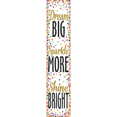 Teacher Created Resources® Confetti Dream Big, Sparkle More, Shine Bright Banner, 8 x 39 (TCR3915)