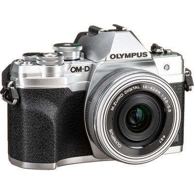 Olympus OM-D E-M10 Mark IV 20.3 Megapixel Mirrorless Camera with 14-42mm EZ Lens, Silver (V207132SU000)