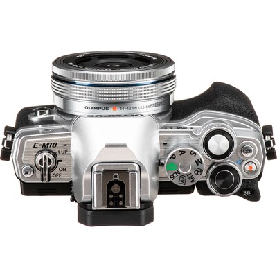 Olympus OM-D E-M10 Mark IV 20.3 Megapixel Mirrorless Camera with 14-42mm EZ Lens, Silver (V207132SU000)