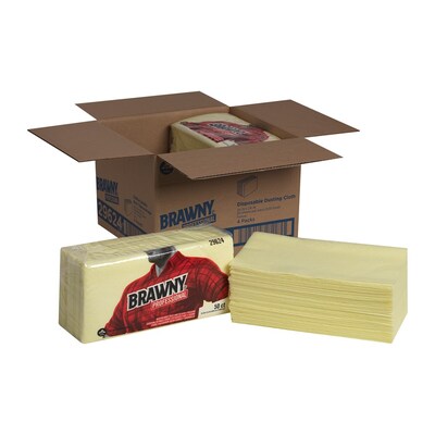 Brawny Professional Nylon Dusting Wipers, 24" x 24", Yellow, 200 Wipers/Box (29624)