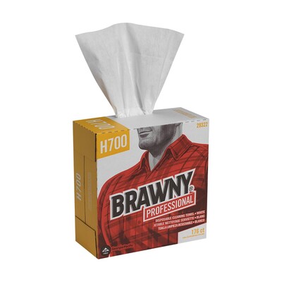 GP PRO Brawny® Professional H700 Disposable Cleaning Towel, Tall Box, White, 1760/CT